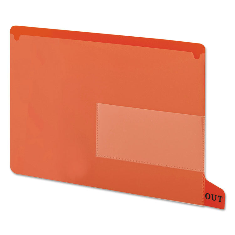 Colored Poly Out Guides With Pockets, 1/3-Cut End Tab, Out, 8.5 X 11, Red, 25/box