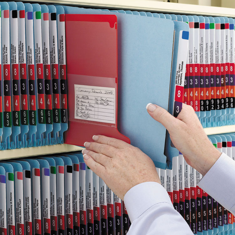 Colored Poly Out Guides With Pockets, 1/3-Cut End Tab, Out, 8.5 X 11, Red, 25/box
