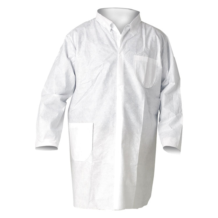 A20 Breathable Particle Protection Lab Coats, Snap Closure/open Wrists/pockets, X-Large, White, 25/carton