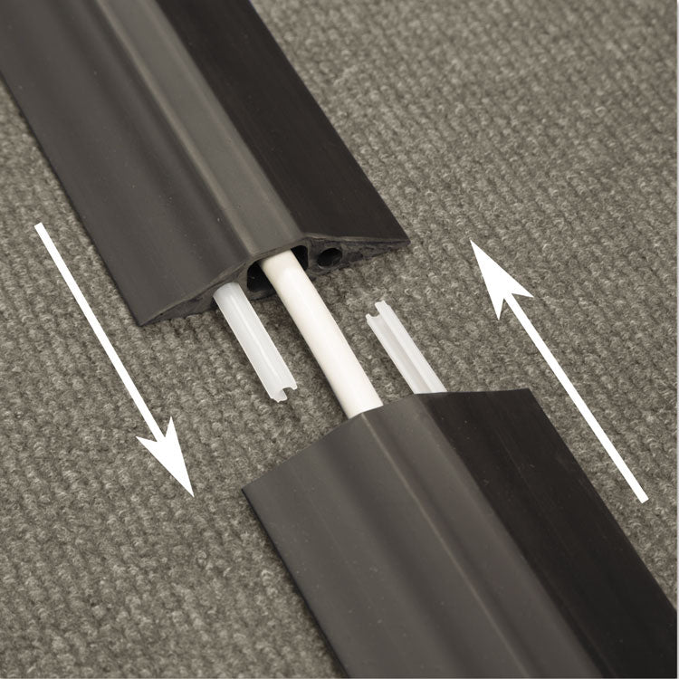 Medium-Duty Floor Cable Cover, 2.75 X 0.5 X 6 Ft, Black