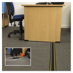 Medium-Duty Floor Cable Cover, 3.25 X 0.5 X 6 Ft, Black With Yellow Stripe