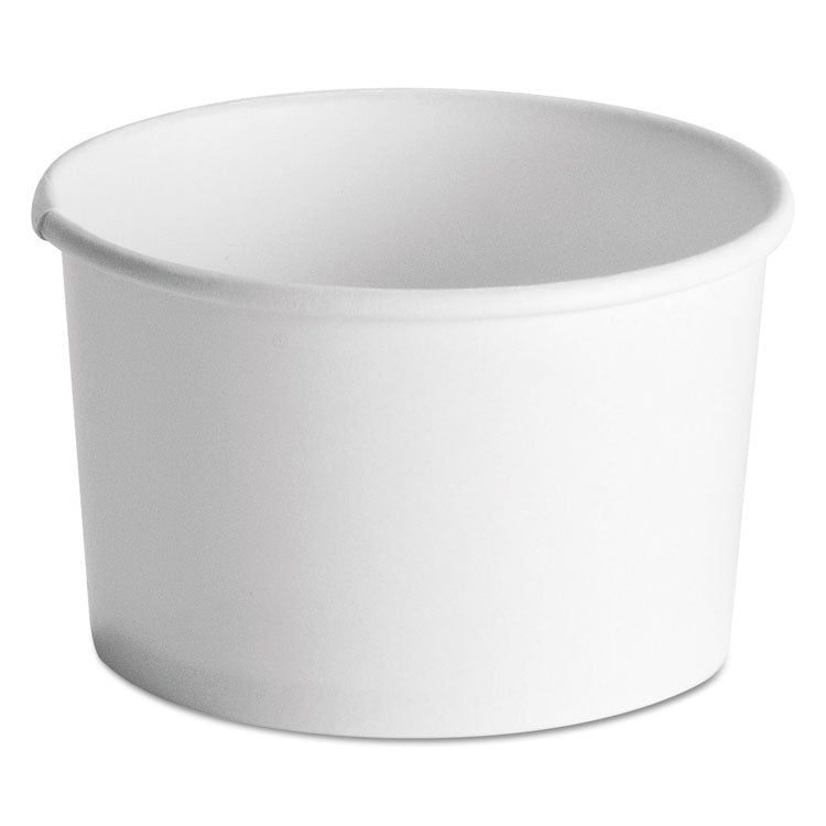 Squat Paper Food Container, 8 oz to 10 oz, White, 50/Pack, 20/Carton