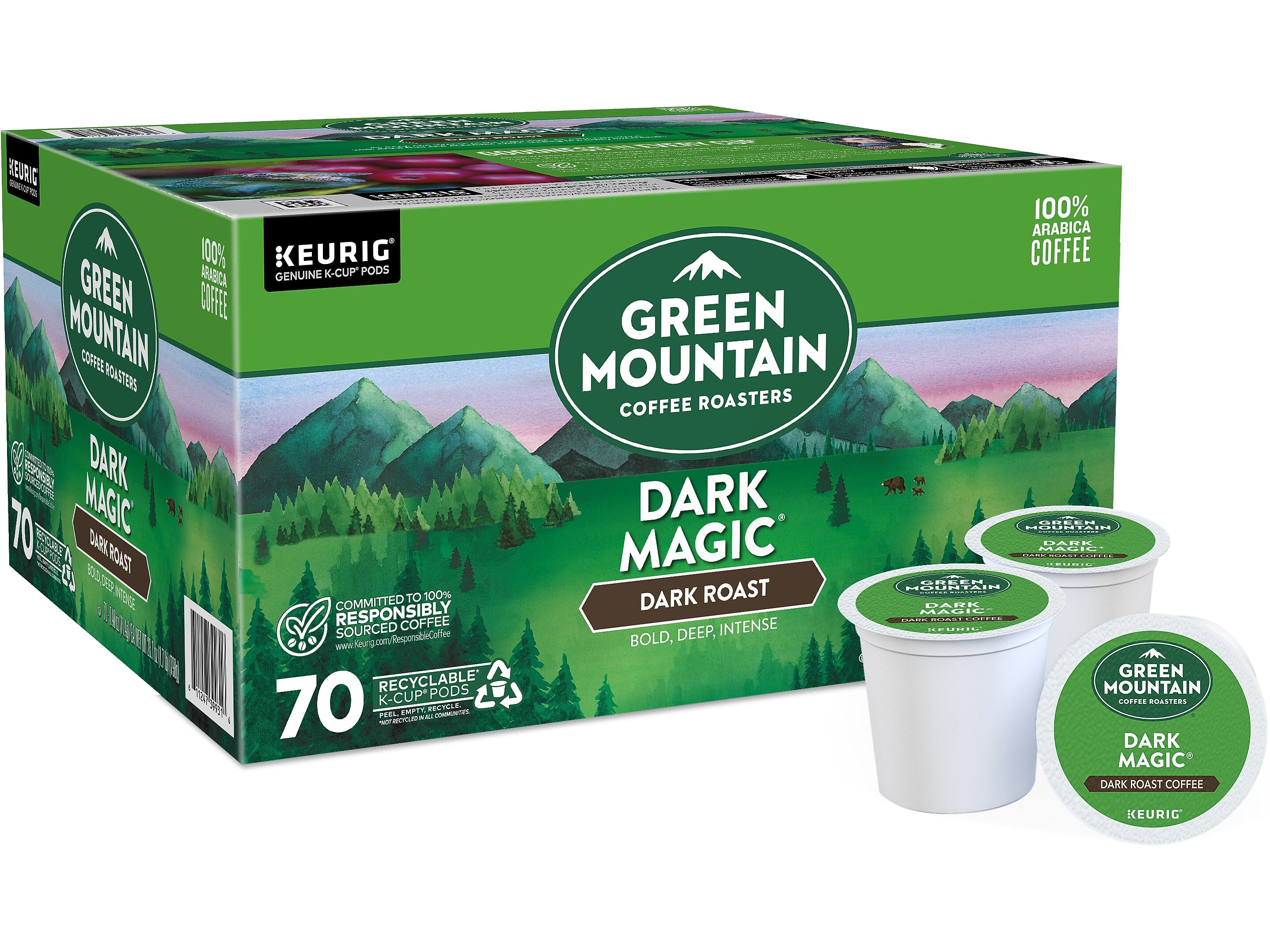 Green Mountain Dark Magic Coffee Keurig® K-Cup® Pods, Dark Roast, 70/Box (5000373740)