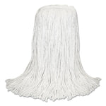 Banded Rayon Cut-End Mop Heads, White, 24 Oz, 1 1/4" Headband, 12/carton
