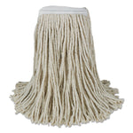 Banded Cotton Mop Heads, Cut-End, 20oz, White, 12/carton