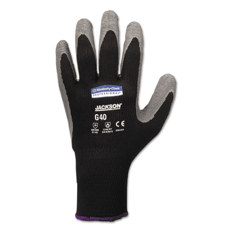 G40 Latex Coated Gloves, EN388: 2142, 10.63" Long, XX-Large, Gray/Black, 12 Pairs