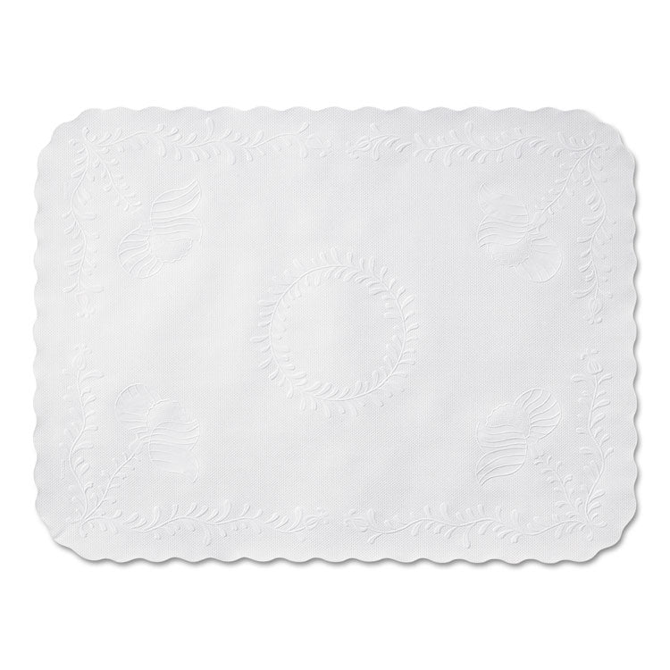 Scalloped Edge Traymat, Bond Paper, White, 16.63 X 12.75, 1,000/carton