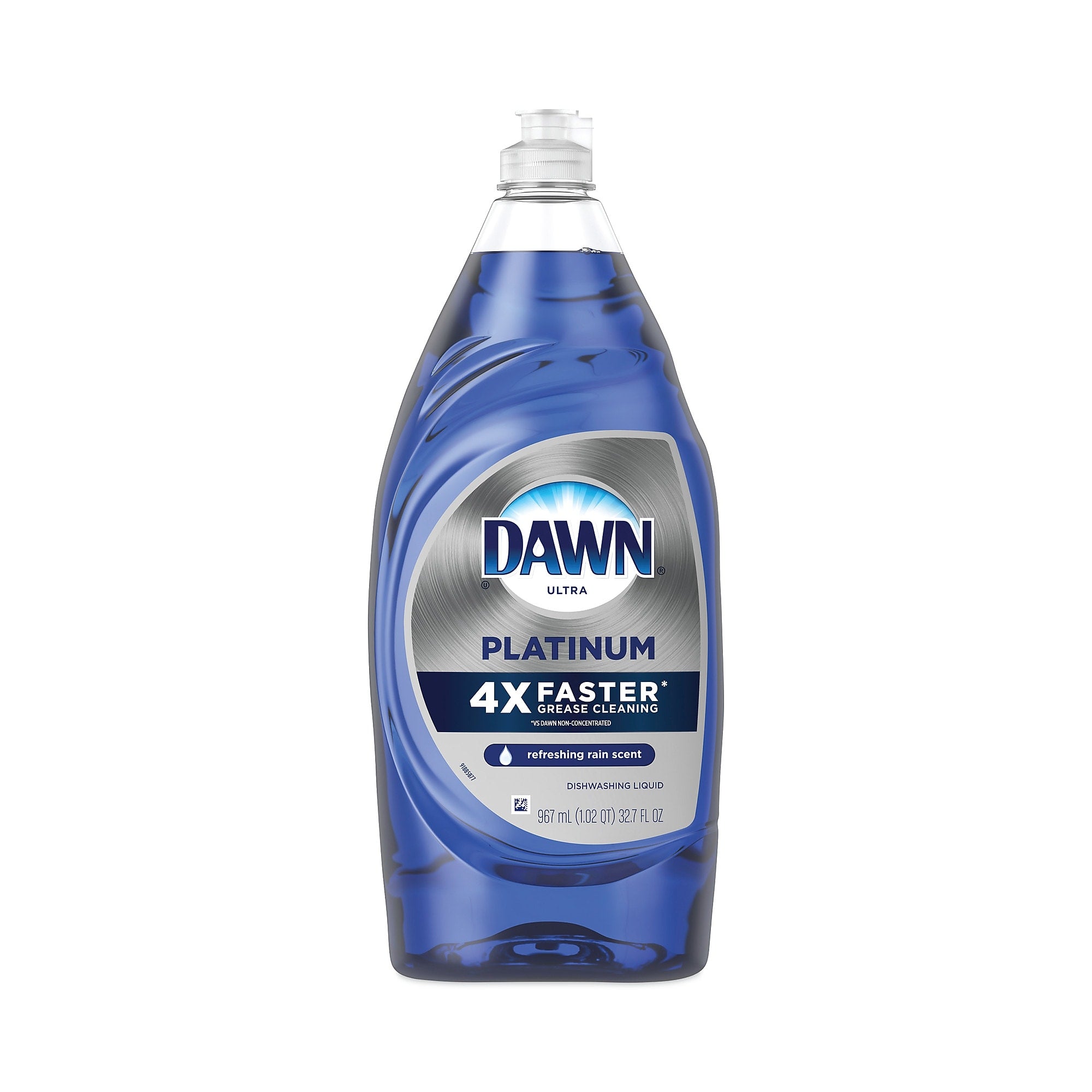 Dawn Platinum Liquid Dish Detergent, Refreshing Rain Scent, 32.7 oz Bottle, 8/Carton (PGC01135)