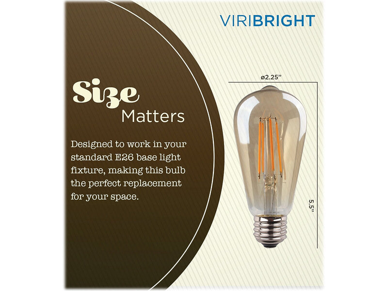 Viribright 5-Watts Warm White LED Decorative Bulb, 6/Box (641350-6)