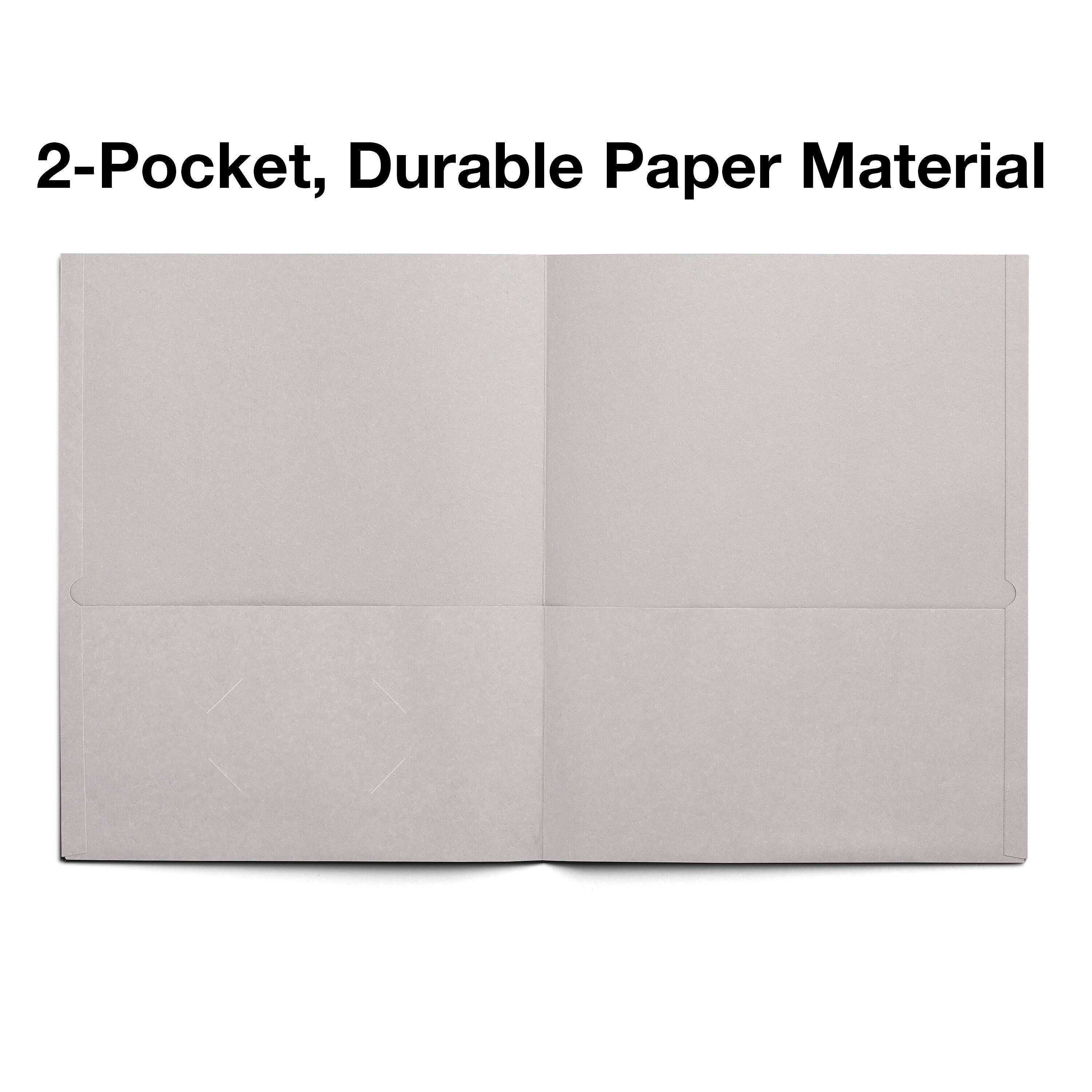 Staples 10% Recycled Smooth 2-Pocket Paper Presentation Folder, Gray, 10/Pack (13380-US)