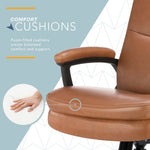 Click365 Classic Comfort Ergonomic Bonded Leather Swivel Executive Chair, Cognac (CCHR10024A)