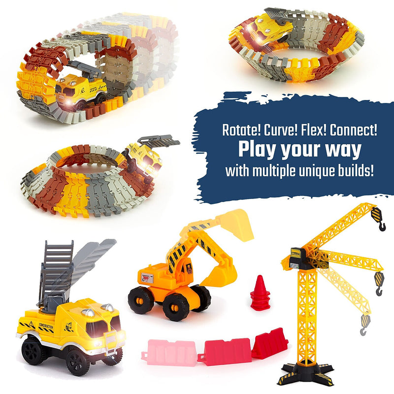 JITTERYGIT Construction Race Track Site Toy Set, 182 Pieces/Pack (CONSTRUKTOR-TRACK-GID -YELLOW)