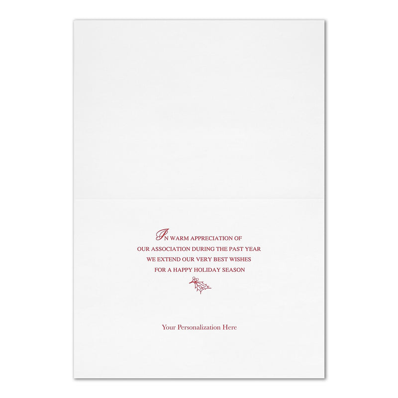 "Bright Tree" Holiday Card w/ Fastick Silver Lined White Envelope, 100/BX