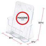 Deflecto Magazine Holder, 8.27" x 11.69", Vertical, Desktop/Wall, Clear Plastic (DEF77001)