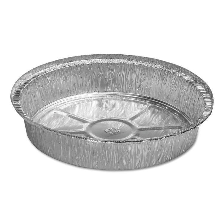 Round Aluminum Container, 48 oz, 9" Diameter x 1.66" h, Silver, 500/Carton
