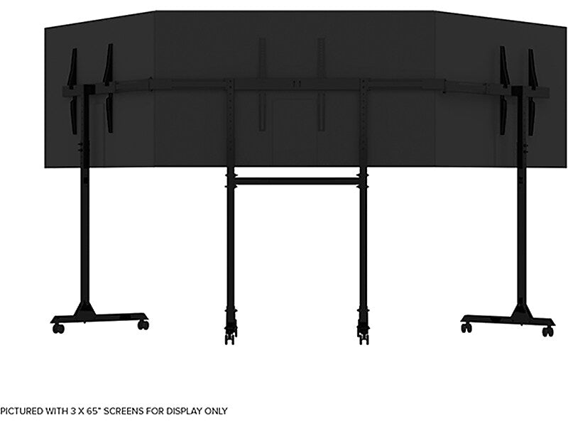 Next Level Racing Adjustable Triple Stand, Up to 65" Monitor, Matte Black (NLR-A010)