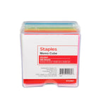 Staples Memo Cube Memo Pad, 3.4" x 3.4", Unruled, Assorted Colors, 500 Sheets/Pad (ST23887C)