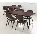 OfficeWorks Commercial Wood-Laminate Folding Table, Rectangular, 60" x 30" x 29", Mahogany
