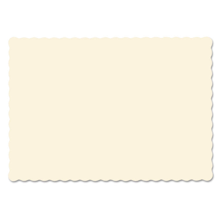 Solid Color Scalloped Edge Placemats, 9.5 X 13.5, Ecru, 1000/carton