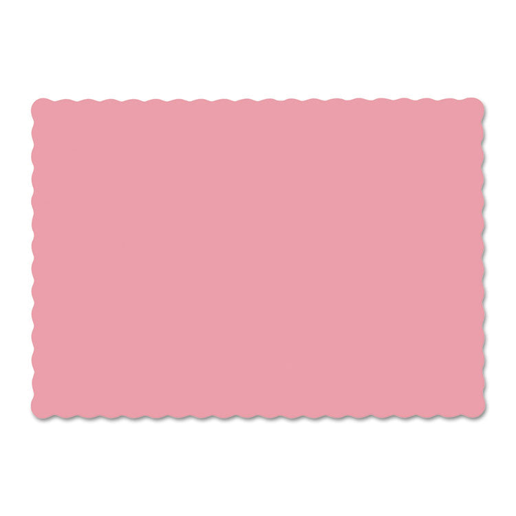 Solid Color Scalloped Edge Placemats, 9.5 X 13.5, Dusty Rose, 1000/carton