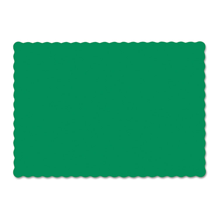 Solid Color Scalloped Edge Placemats, 9.5 X 13.5, Jade, 1,000/carton