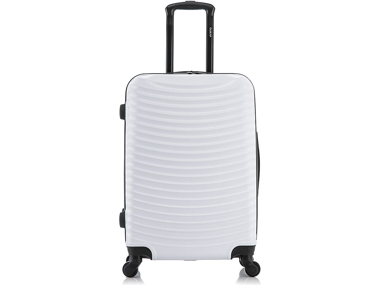 DUKAP Adly 24" Hardside Suitcase, 4-Wheeled Spinner, TSA Checkpoint Friendly, White (DKADL00M-WHI)