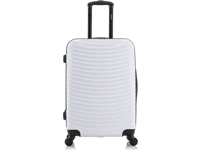 DUKAP Adly 24" Hardside Suitcase, 4-Wheeled Spinner, TSA Checkpoint Friendly, White (DKADL00M-WHI)