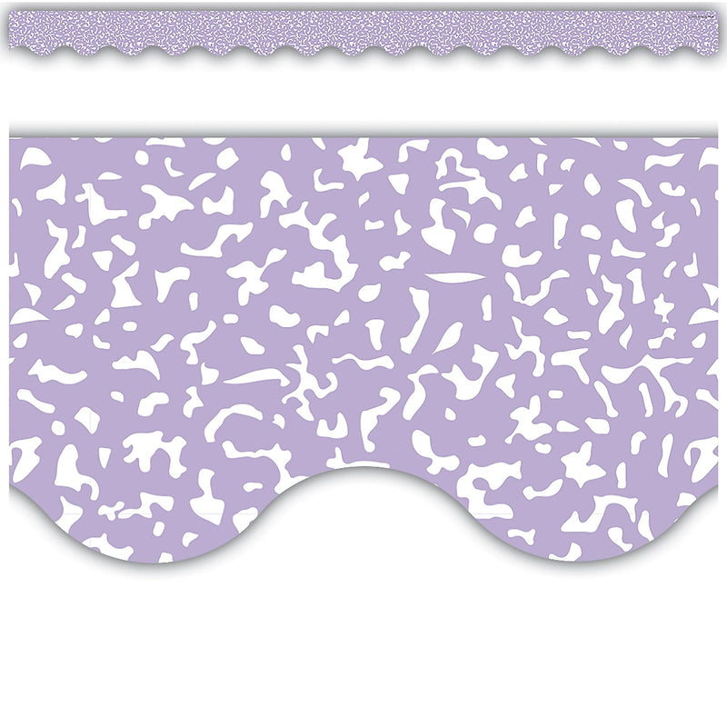 Teacher Created Resources Border Trim, 2.19" x 2.92', Composition Purple Scalloped, 12/Pack, 6 Packs/Bundle (TCR9317-6)