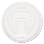 Optima Reclosable Lid, Fits 12 oz to 24 oz Hot Cups, Plastic, White, 100/Pack