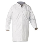 A40 Liquid and Particle Protection Lab Coats with Pocket, Large, White, 30/Carton
