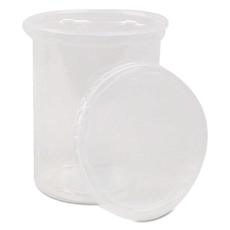 Deli Containers and Lids, 24 oz, 4.56" Diameter x 4" h, Clear, Plastic, 250/Carton