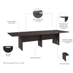 Bush Business Furniture 120W x 48D Boat Shaped Conference Table with Wood Base, Storm Gray (99TB12048SGK)