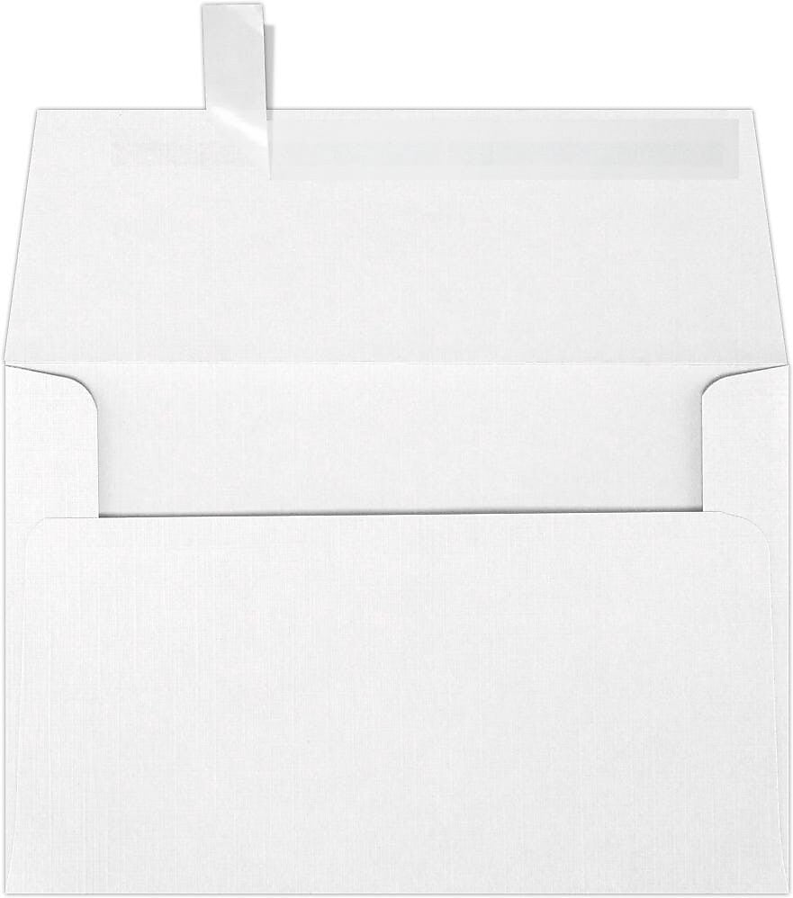 JAM Paper Self Seal Invitation Envelope 4 1/4" x 6 1/4", White Linen, 50/Pack (4872-WLI-50)