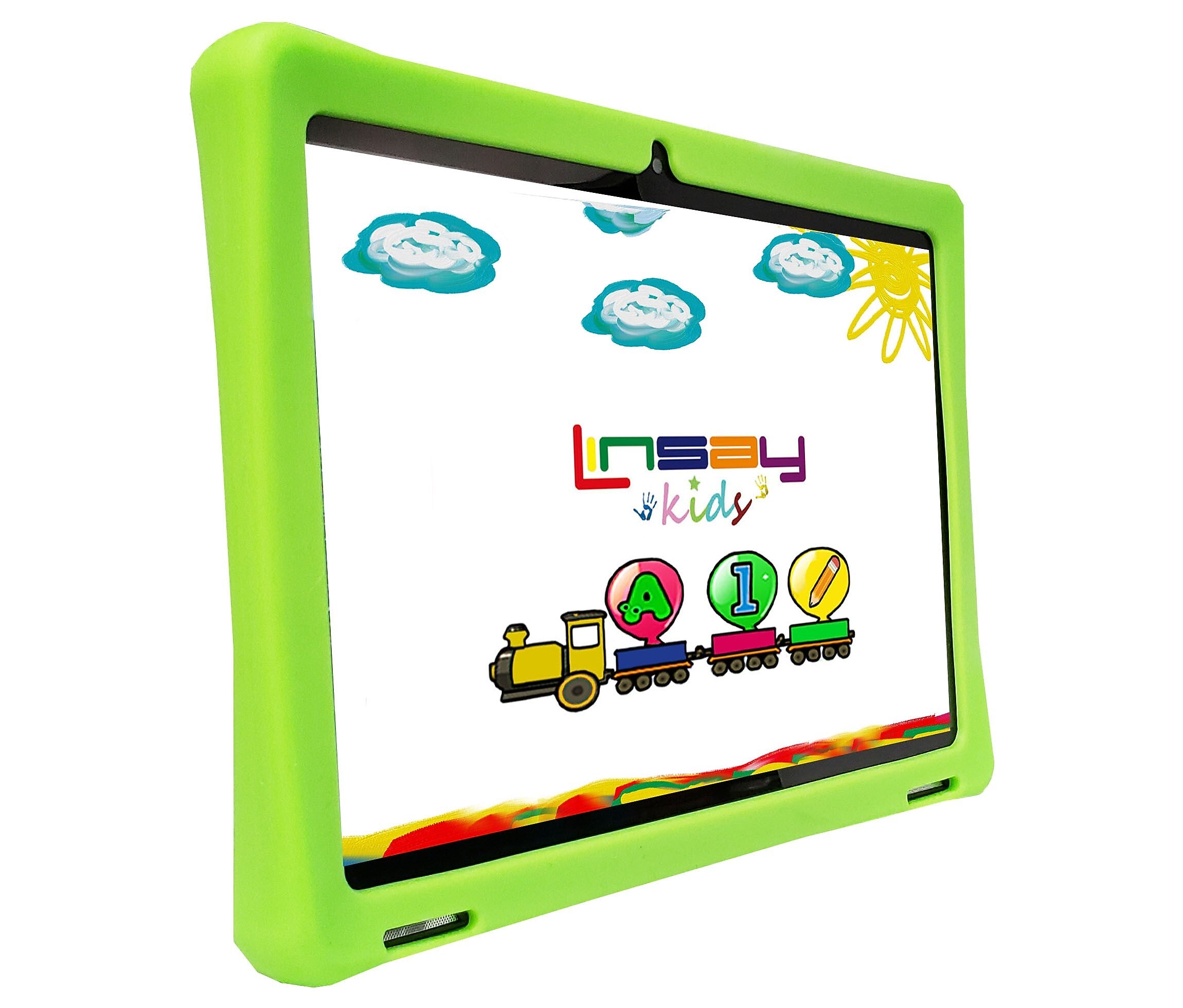 LINSAY Android 13 10.1" Tablet, 128GB Storage, Android OS, Green (F10IPGKIDSGREBA)