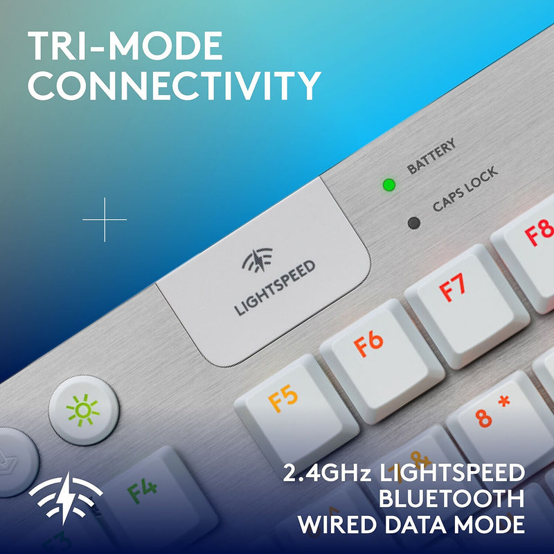 Logitech G Series G915 X LIGHTSPEED TKL Wireless Tactile Gaming Keyboard, White (920-012732)
