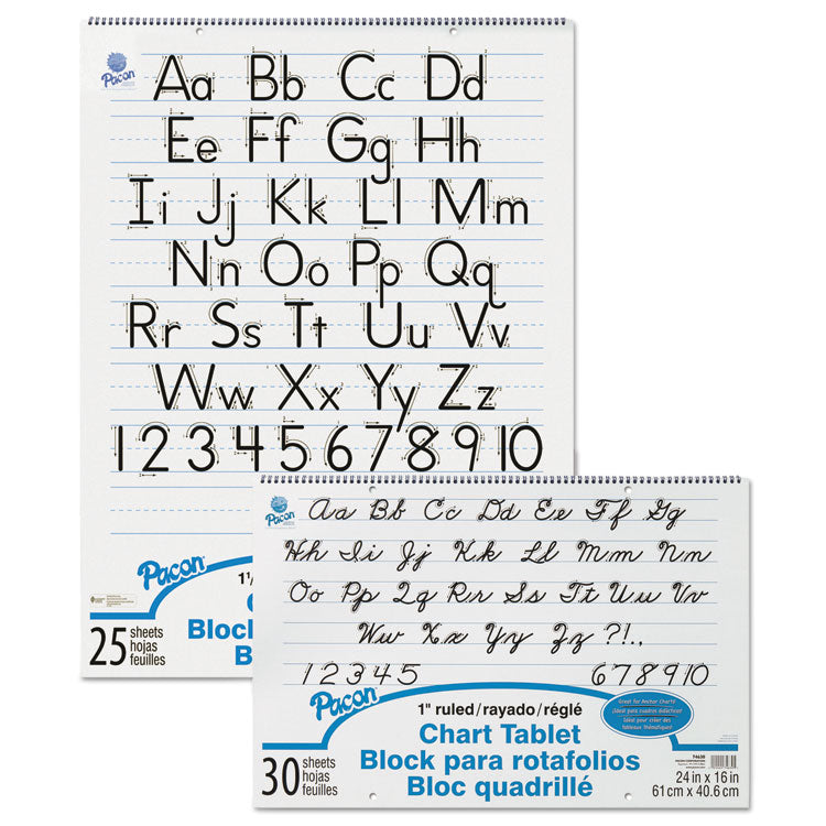 Chart Tablets, Presentation Format (1.5" Rule), 24 x 32, White, 25 Sheets