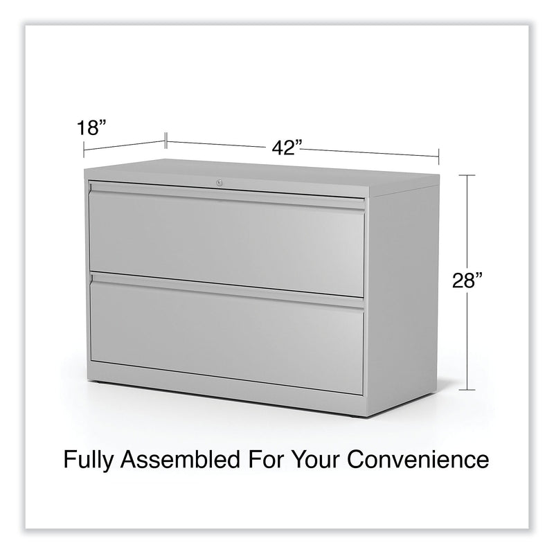 Alera 2-Drawer Lateral File Cabinet, Letter/Legal Size, 42" x 18.63" x 28", Light Gray (ALEHLF4229LG)