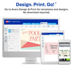Avery Clean Edge Business Cards, 2" x 3 1/2", Matte White, 2000 Per Pack (5870)