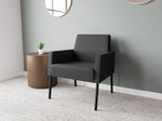 Lesro Mystic Lounge Fabric Guest Chair, Open House Graphite/Black (ML1101.SBK-01OHGP)