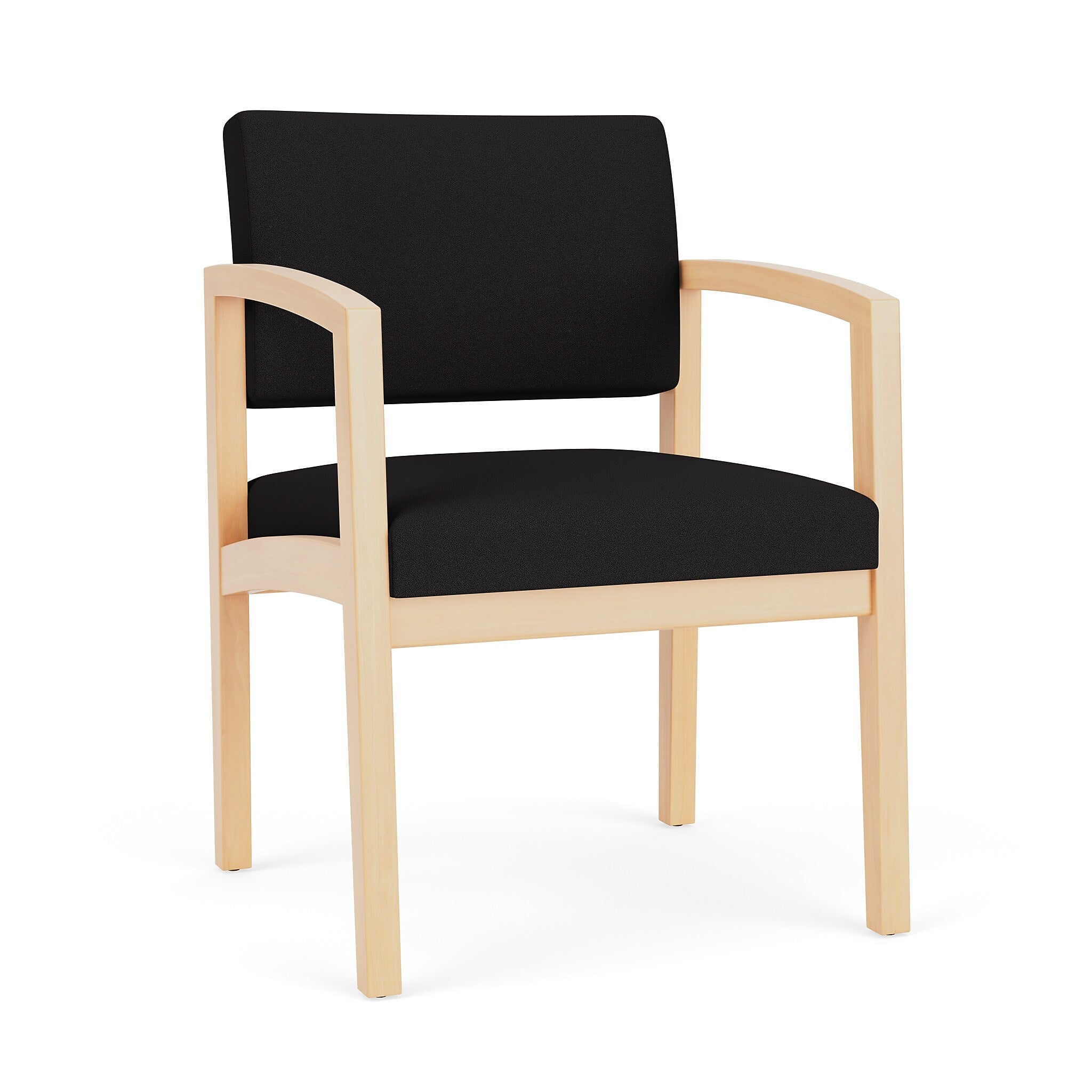 Lesro Lenox Wood Fabric Guest Chair, Open House Black/Natural (LW1101.WNA-01OHBK)