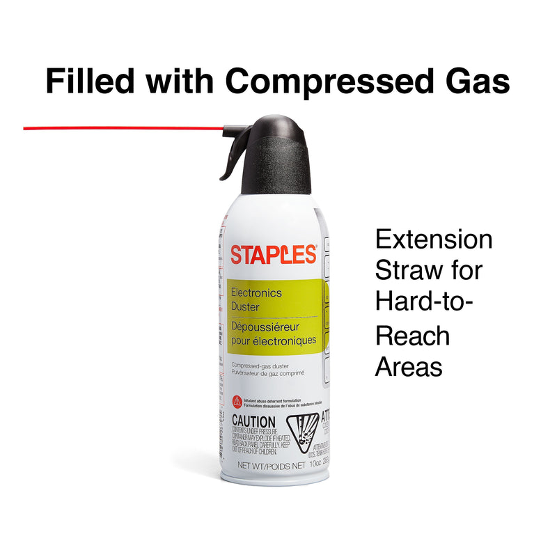 Staples®  Electronics Air Duster, 10 oz., 4/Pack (SPL10ENFR-4)