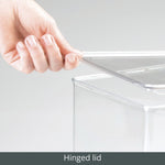 iDESIGN Storage Container with Hinged Lid, Plastic, Clear, 2/Pack (29192M2)