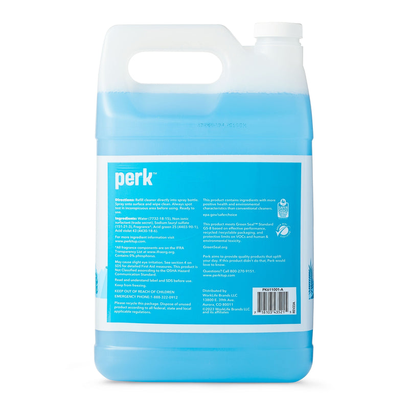 Perk Eco Glass Cleaner Refill, Ready To Use, 1 Gallon, 4/Carton (PK611001-ACT)