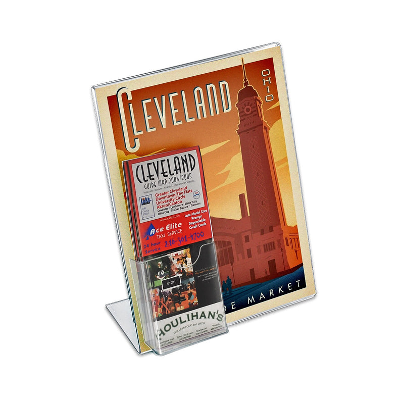 Azar Sign Holder, 8.5" x 11", Vertical, Table Top, Clear, Acrylic, 10/Pack (252055)