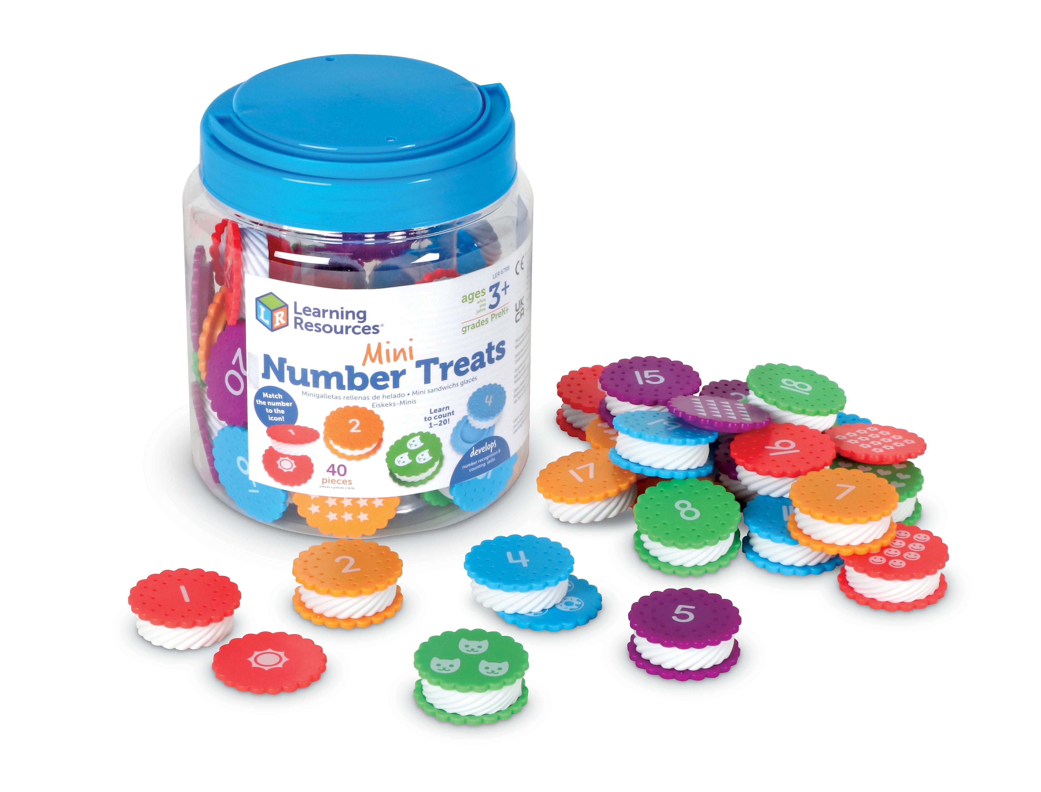 Learning Resources Mini Number Treats Toy Cookie Set, Assorted Colors (LER6798)