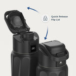 WaterH BOOST Stainless Steel Triple Wall Insulated Smart Water Bottle, 32 oz., Black (B003BK)