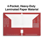 Staples 3-Hole Punched 4-Pocket Paper Folder, Red (ST56209-CC)