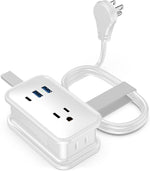 Uncaged Ergonomics 3-Outlet 3-USB Port Power Strip, 3', White (TC-w)
