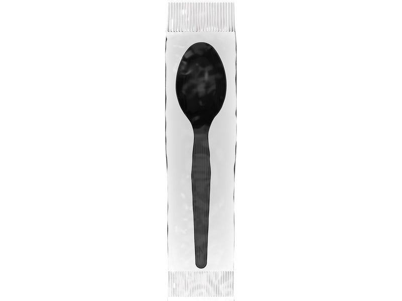 Dixie Individually Wrapped Polystyrene Tea Spoon, Medium-Weight, Black, 1000 Pieces/Carton (TM53C1)