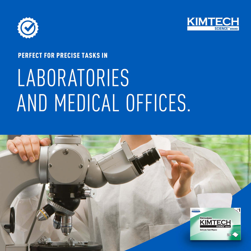 Kimtech SCIENCE KIMWIPES Delicate Task Durable Fibers Cleaning Wipers, 8.4" x 4.4", White, 280 Wipers/Box, 60/Carton